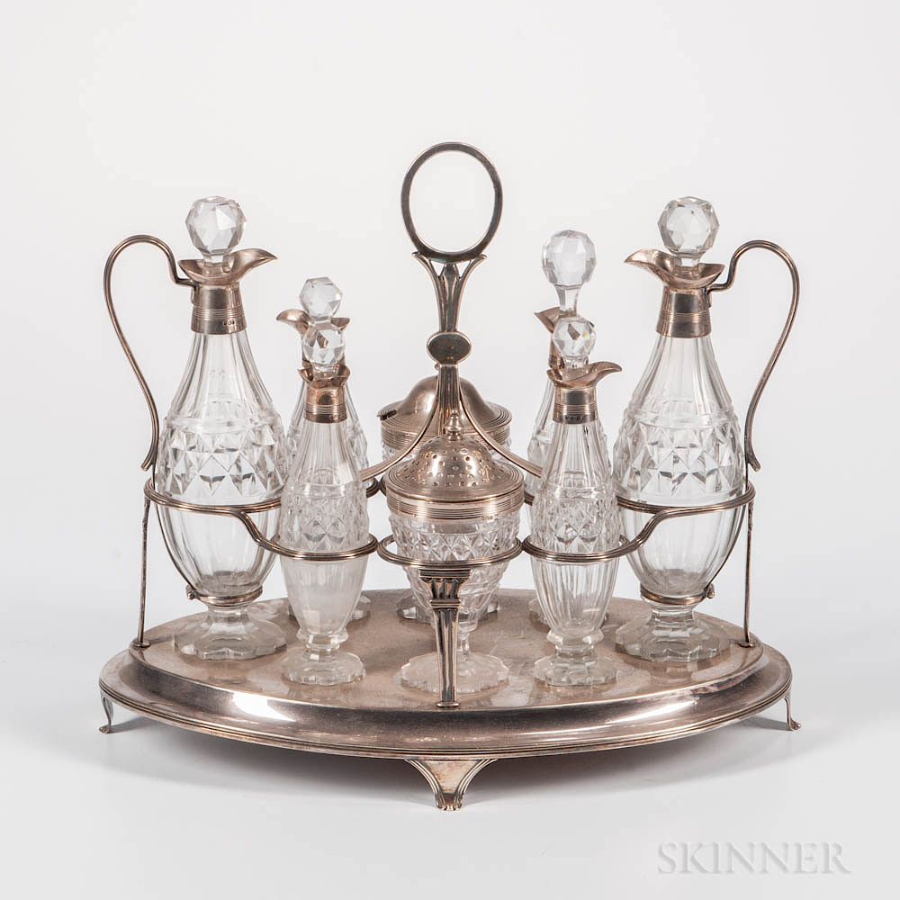 Appraisal: George III Sterling Silver Cruet Set George III Sterling Silver