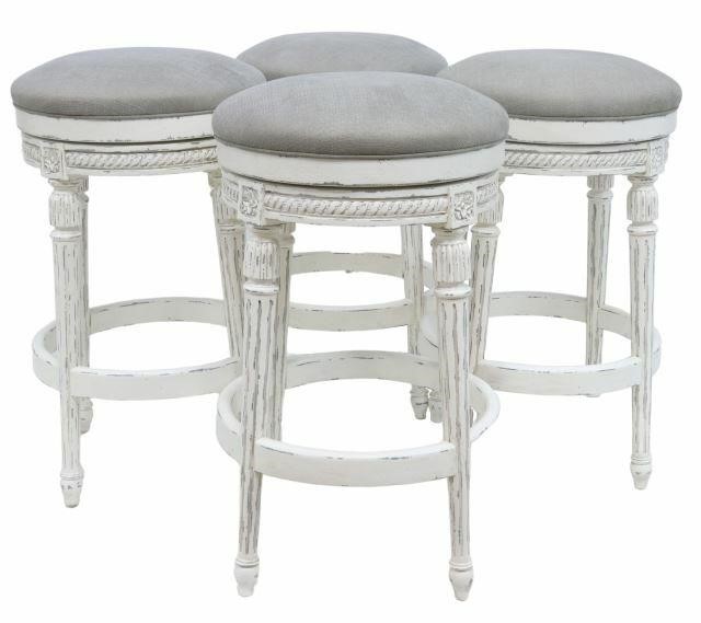 Appraisal: Louis XVI style barstools late th c rotating circular seat