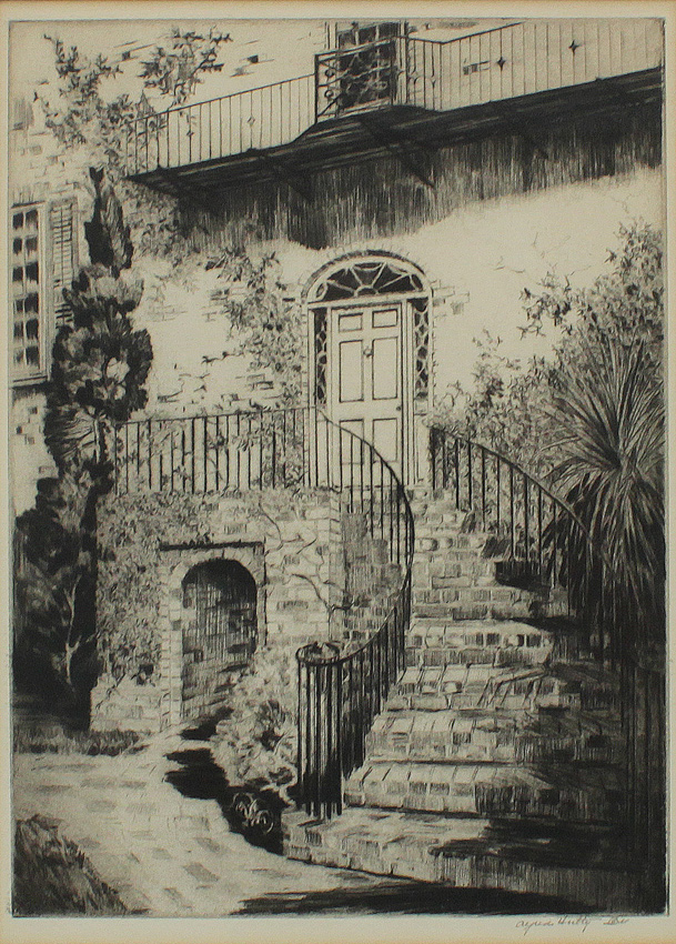 Appraisal: HUTTY Alfred American - ''Doorway on Tradd Street'' Etching Sight