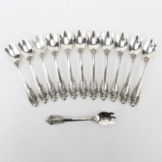 Appraisal: Set of Twelve Wallace Grand Baroque Sterling Silver Ice Cream