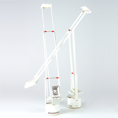 Appraisal: Pair of Artemide Tizio cantilevered lamps in almond enamel wired