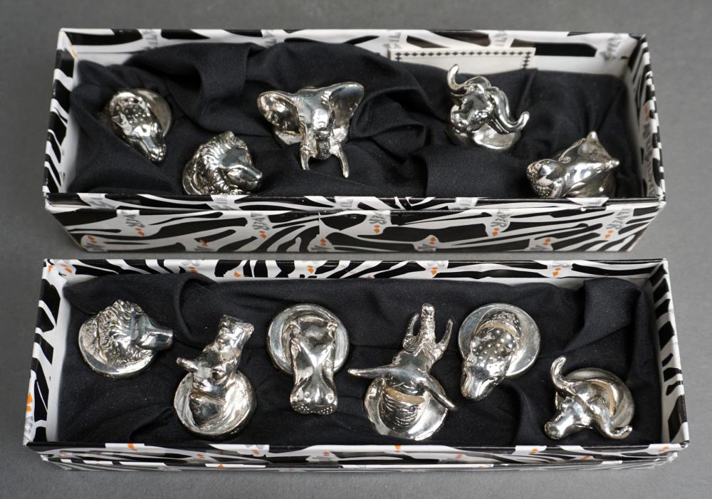 Appraisal: Set of Sterling Silver Clad Animal-Form Place Card Holders