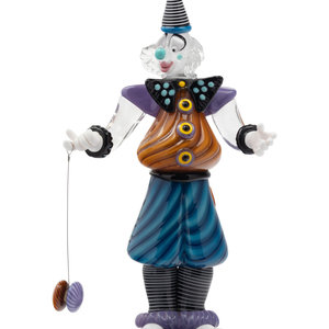 Appraisal: A Murano Glass Clown Dated signed illegibly numbered dated inscribed