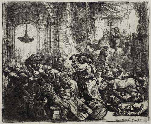 Appraisal: REMBRANDT VAN RIJN Christ Driving the Money Changers from the