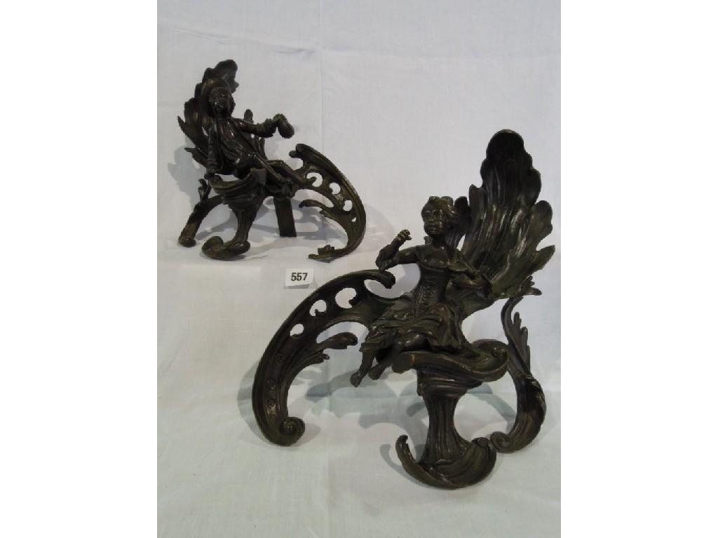 Appraisal: A pair of Chenet of Rococo swirled form one with