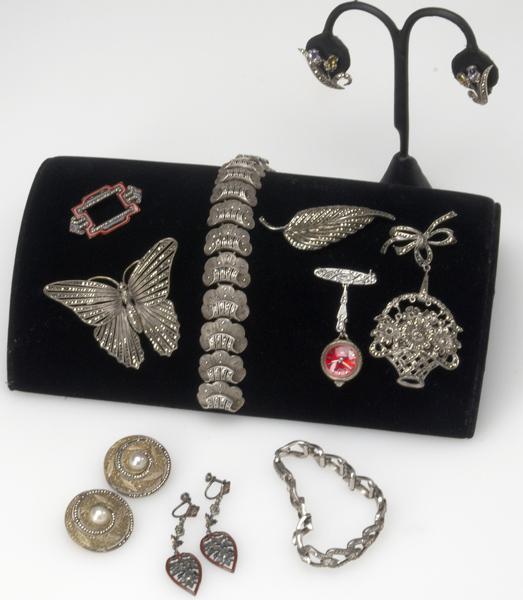 Appraisal: EARLY TO MID- th C SILVER AND MARCASITE JEWELRY WATCHES