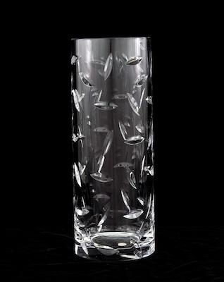 Appraisal: A Tiffany Crystal Vase Cylindrical shape with nail cut designs