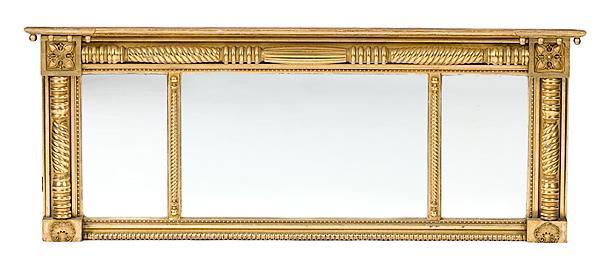 Appraisal: CLASSICAL OVERMANTLE MIRROR American ca - a classical giltwood overmantel