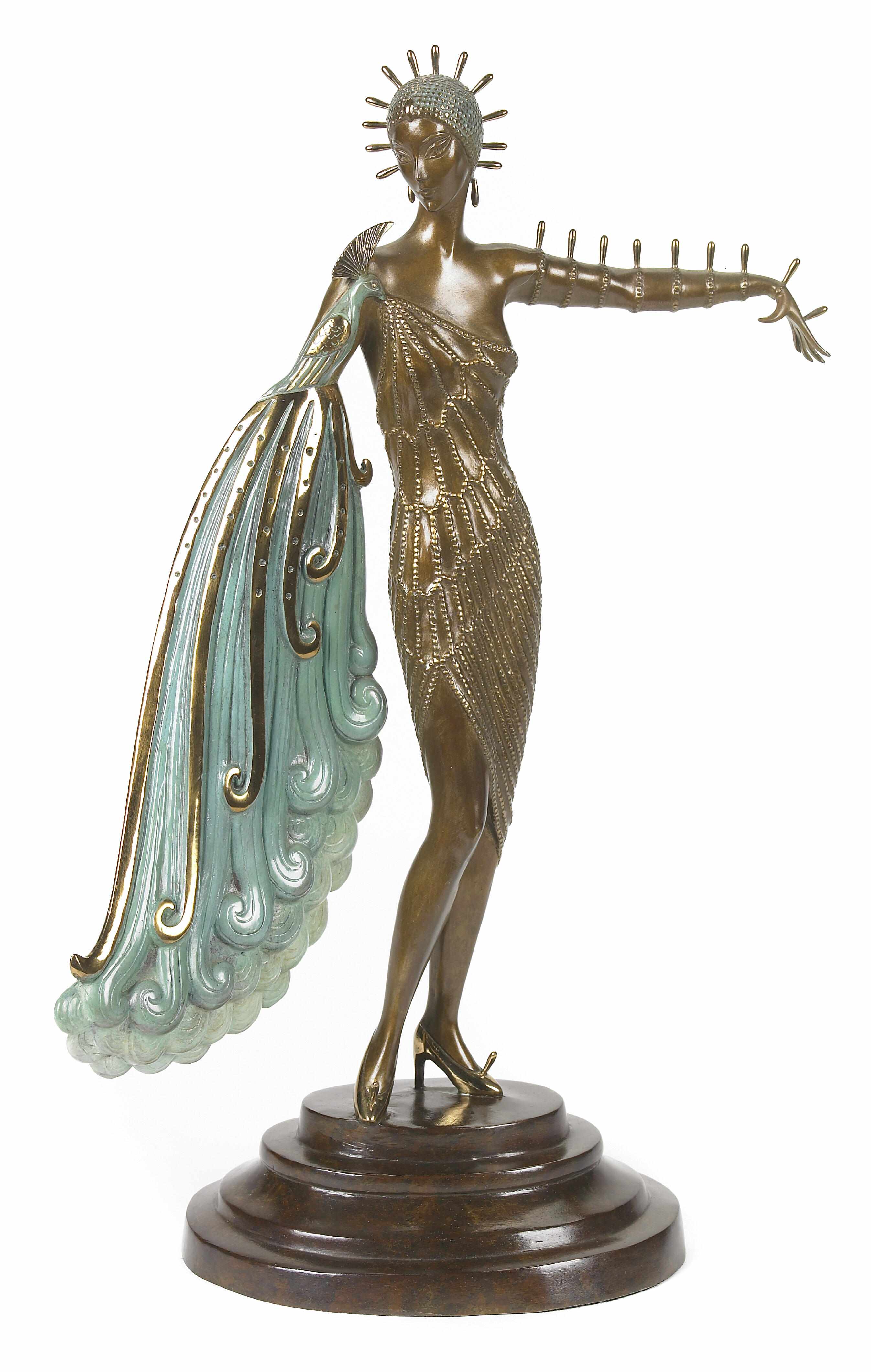 Appraisal: Ert Romain de Tirtoff Russian - Diva Polychrome bronze with