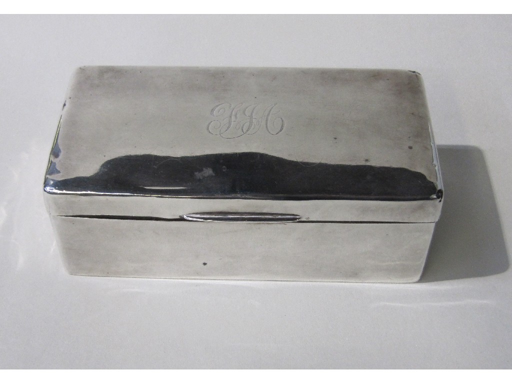 Appraisal: Silver cigarette box Birmingham