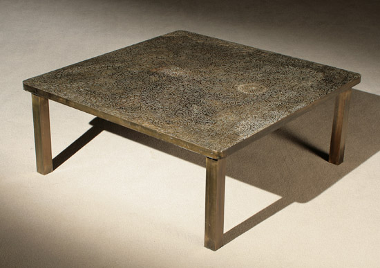 Appraisal: Philip and Kelvin Laverne Pewter and Bronze 'Chinoiserie' Cocktail Table