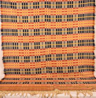 Appraisal: Four Color Two Part Overshot Coverlet th Century Four Color