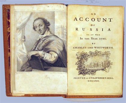 Appraisal: vol Strawberry Hill Press Whitworth Charles An Account of Russia