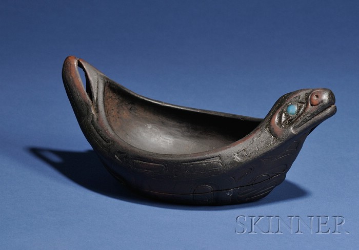 Appraisal: Northwest Coast Carved Wood Bowl c early th century carved