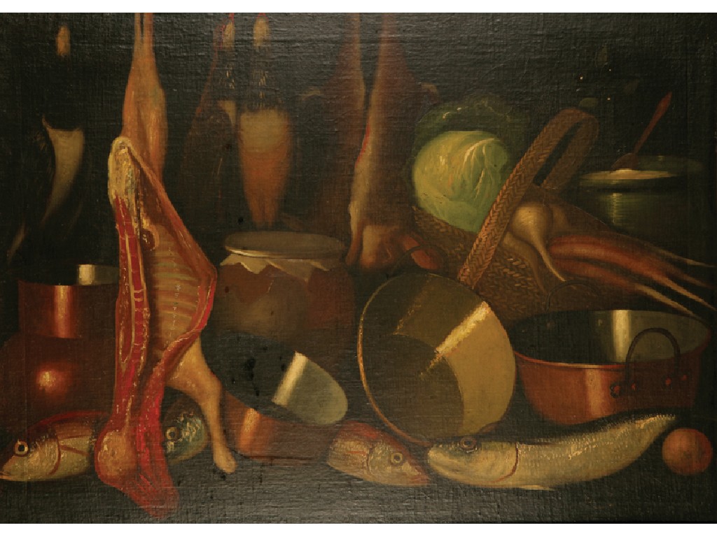 Appraisal: CONTINENTAL SCHOOL th th century A still life of baskets