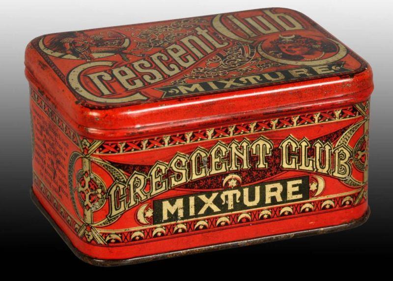 Appraisal: Crescent Club Square Corner Tobacco Tin Description High-quality display pieces