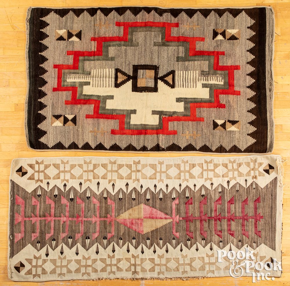 Appraisal: Two Navajo Indian rugs Two Navajo Indian rugs largest -