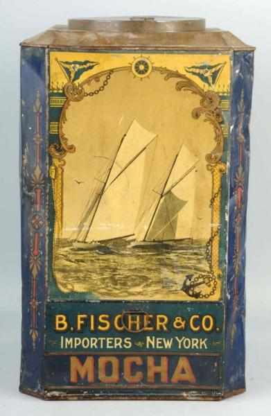 Appraisal: B Fischer Company Mocha Bin Description Nice image of sailboats