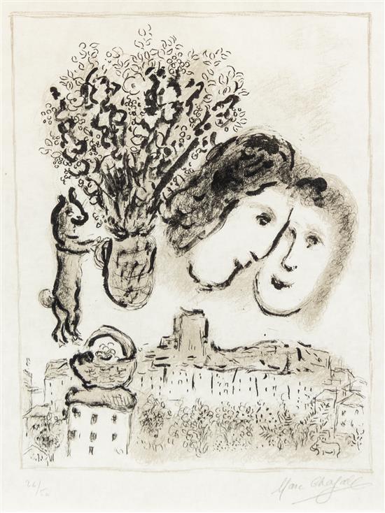 Appraisal: Sale Lot Marc Chagall French Russian - Double visage gris