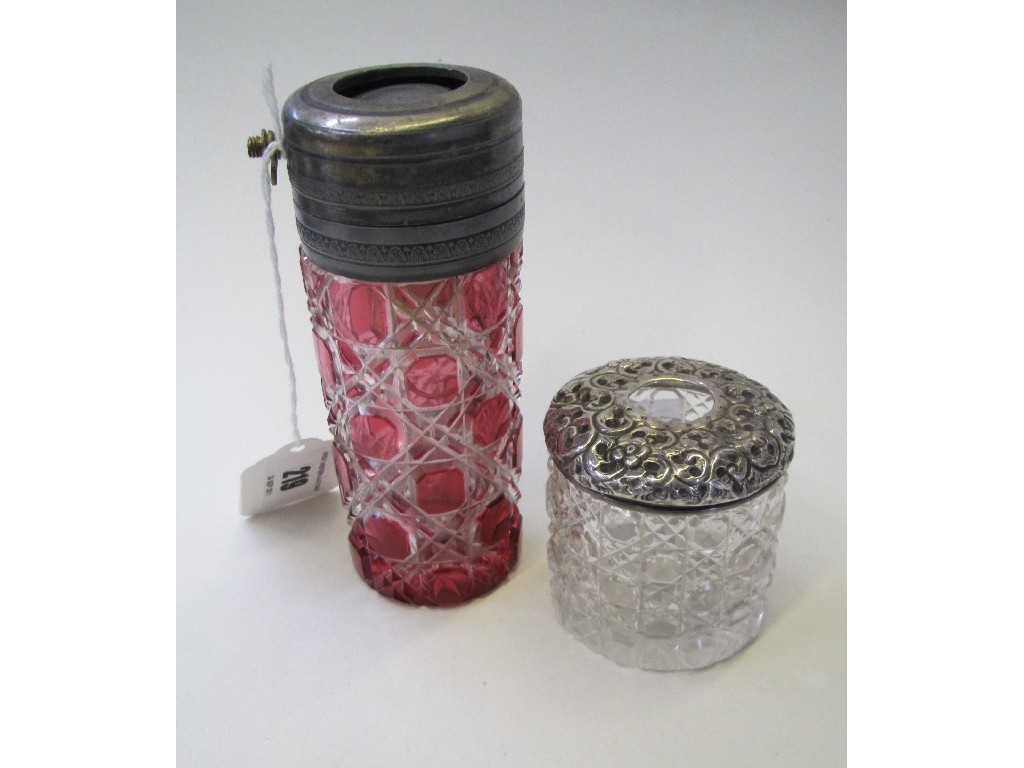 Appraisal: Lot comprising Ruby glass and EP scent bottle and a