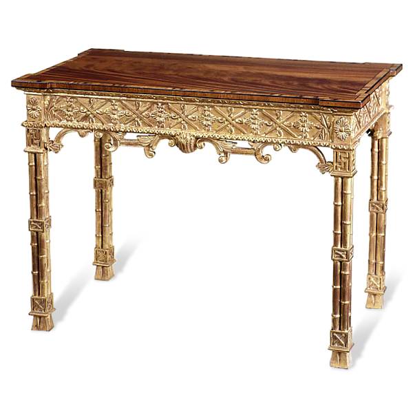 Appraisal: A Chinese Chippendale style mahogany and giltwood console table height