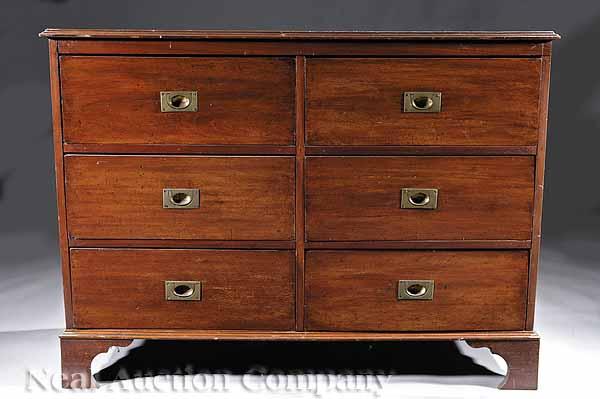 Appraisal: A Tropical Hardwood Campaign Chest late th c probably mahogany