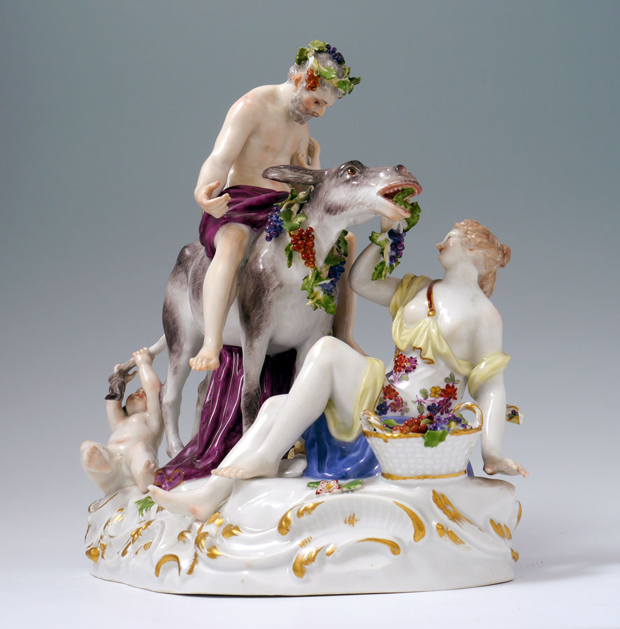 Appraisal: MEISSEN SILENUS ON A DONKEY FIGURAL GROUP Figural porcelain group