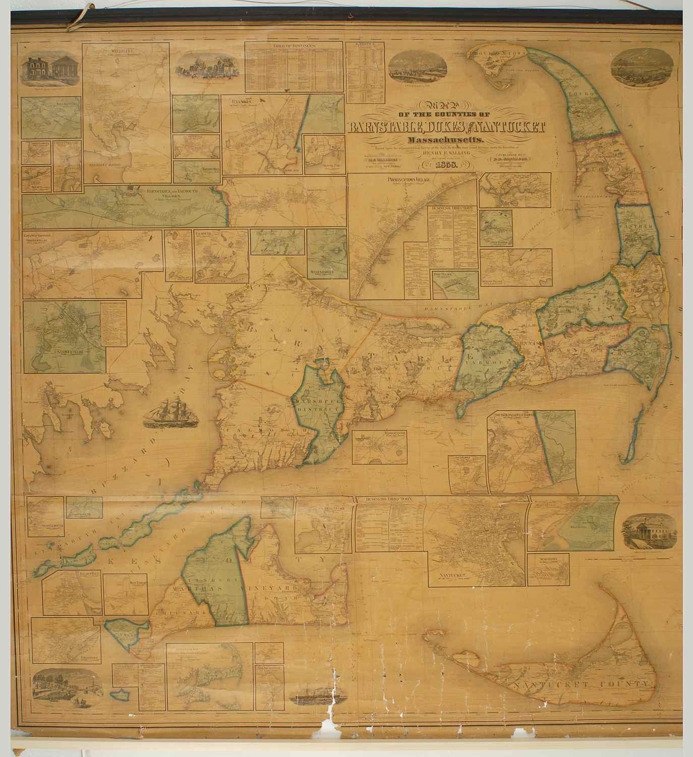 Appraisal: WALLINGS ROLL MAP OF BARNSTABLE COUNTY Circa x