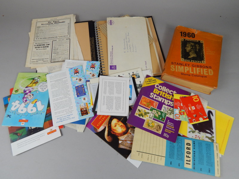 Appraisal: A quantity of stamp related ephemera to include books albums