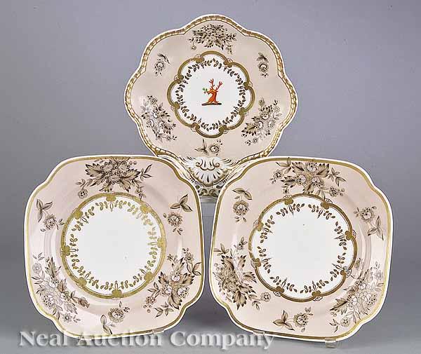 Appraisal: A Pair of Spode Felspar Porcelain Square Cake Plates c