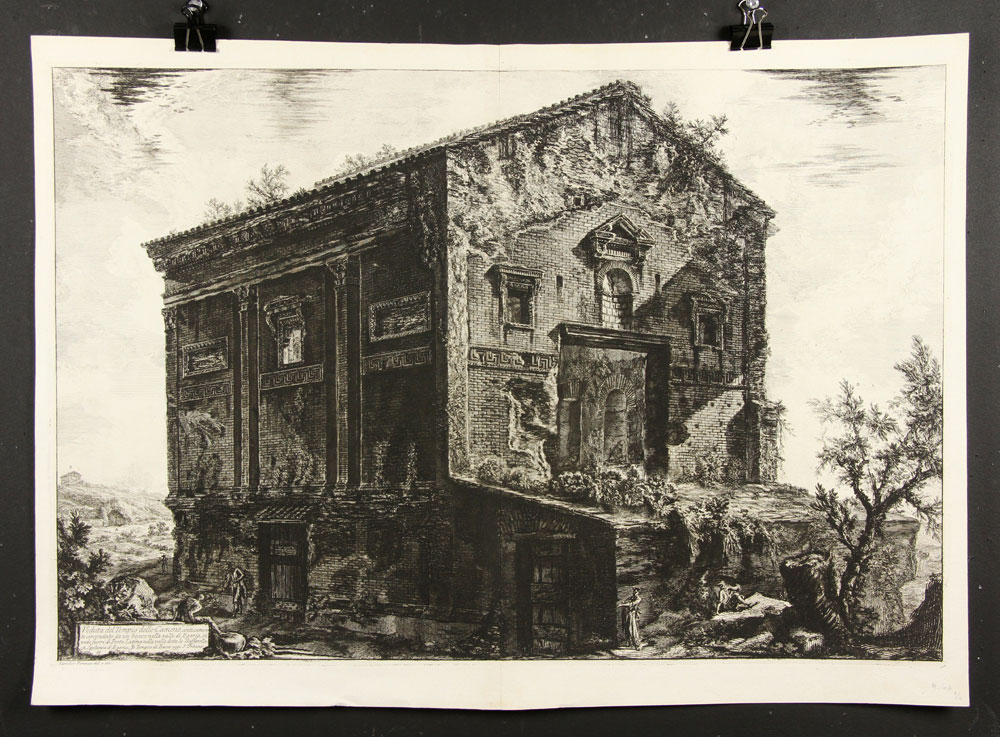 Appraisal: - Piranesi Veduta del Tempio delle Camene Etching Giovanni Battista