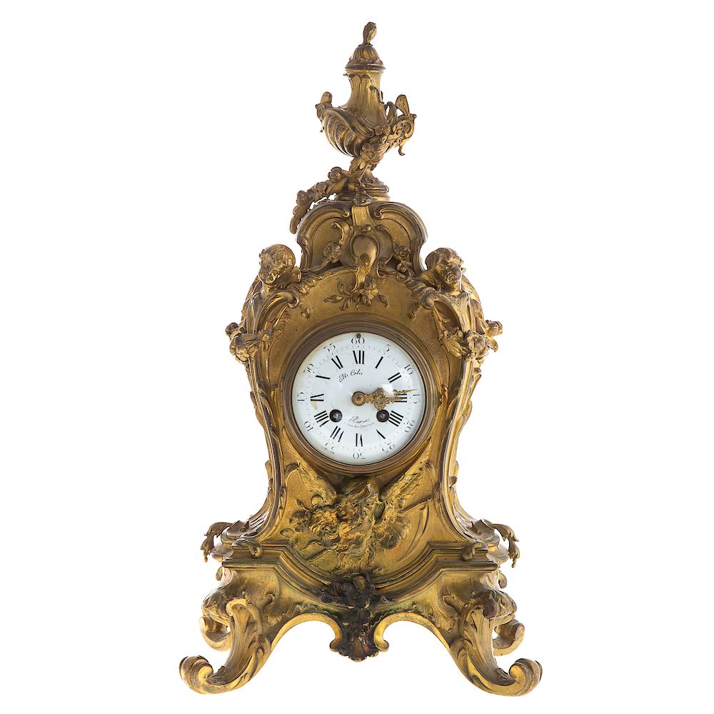 Appraisal: Louis XVI Style Gilt Bronze Mantel Clock third quarter th