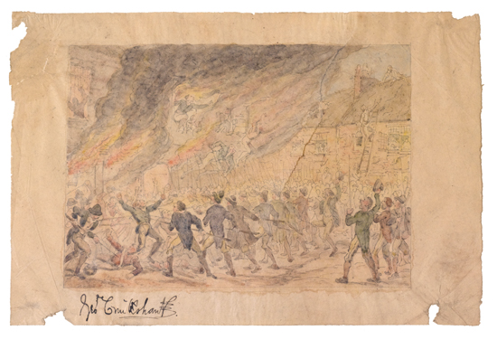 Appraisal: ORIGINAL ILLUSTRATION Cruikshank George Watercolor pencil and ink illustration titled