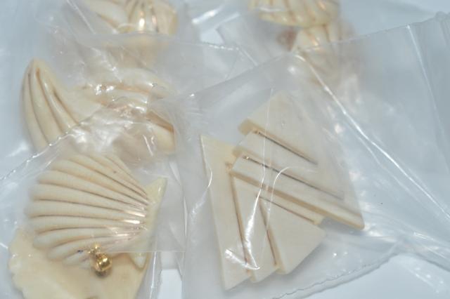 Appraisal: FIVE PAIRS OF IVORY EARRINGS WITH GOLD DETAIL FIVE PAIRS