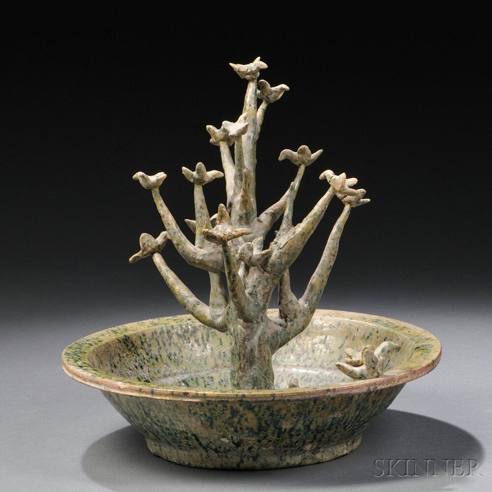 Appraisal: Pottery Model of a Tree in a Basin China Han