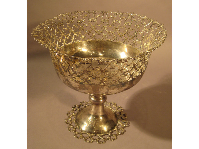 Appraisal: AMERICAN STERLING SILVER CENTERPIECE BOWL Footed with pierced upper body