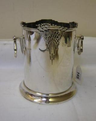 Appraisal: AN ART DECO SYPHON HOLDER with moulded edged stepped rim