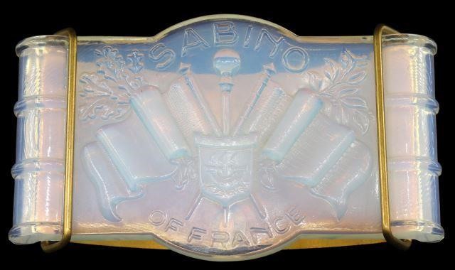 Appraisal: French Art Deco opalescent art glass desk blotter glass plaque