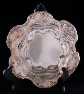 Appraisal: Meriden Sterling Silver Bowl With repousse floral theme to rim