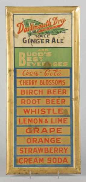 Appraisal: Tin Over Cardboard Dartmouth Dry Ginger Ale Sign Description s