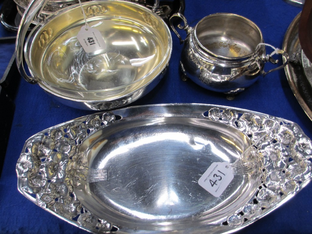 Appraisal: Lot comprising dish marked Kayer WMF bowl and a glass