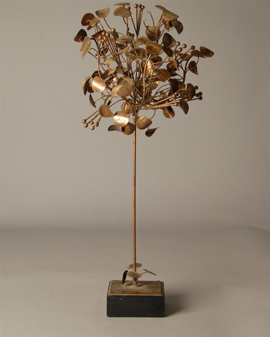 Appraisal: Copper Tree Sculpture c s Unknown artist Unsigned H w