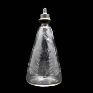 Appraisal: Conical Cut Glass Nursing Bottle mid- th century blown glass