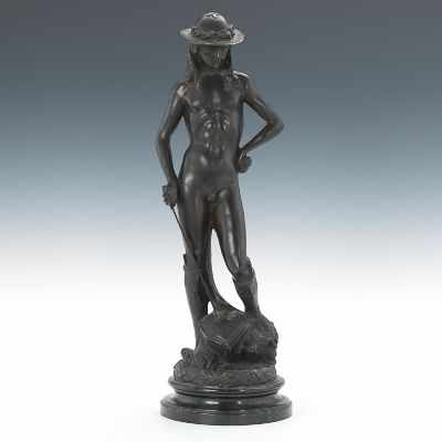 Appraisal: After Donatello David Cast bronze with brown patina after the