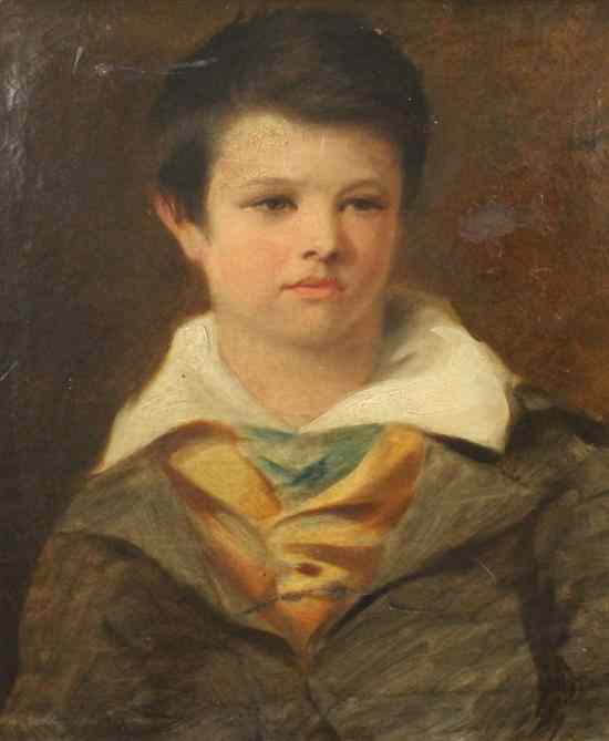 Appraisal: English School c oil on canvas Portrait of a youth