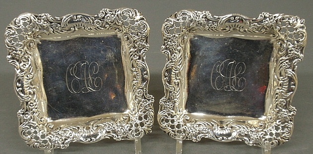 Appraisal: - Pair of square sterling silver dishes x troy oz