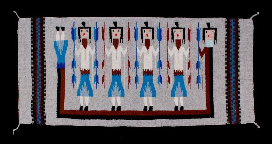 Appraisal: Navajo Rainbow Pictorial Yei Wool Rug Offered for bidding in