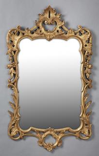 Appraisal: Continental Gilt and Gesso Overmantle Mirror late th c with