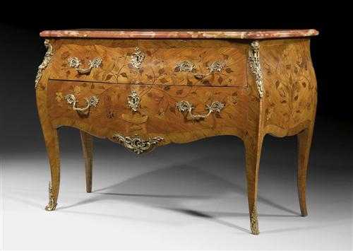 Appraisal: COMMODE A FLEURS late Louis XV Paris th century Tulipwood