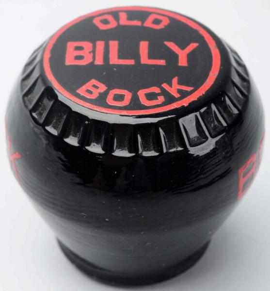 Appraisal: Glass Old Billy Bock Beer Tap Knob Newman Manufacturing Company